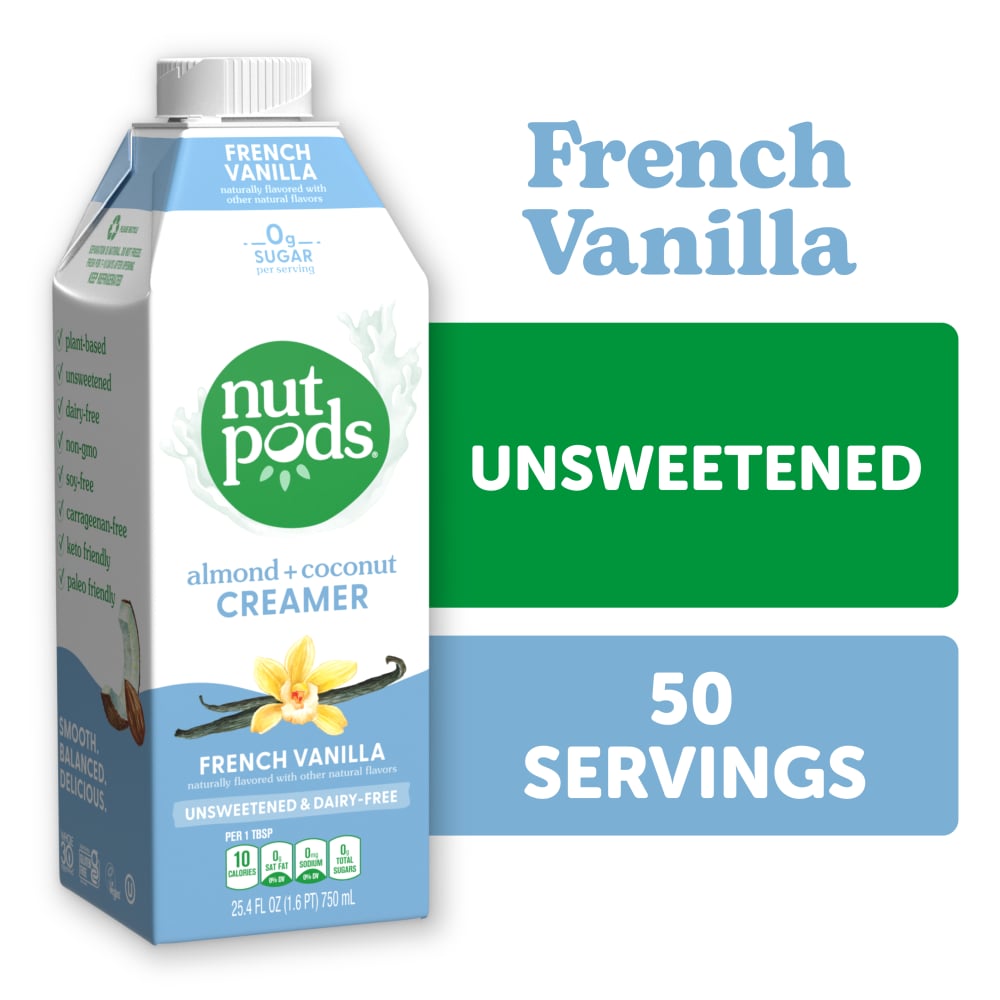 nutpods® Unsweetened Non Dairy French Vanilla made with Almonds and Coconuts Coffee Creamer