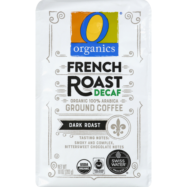 O Organics Coffee, Organic, Ground, Dark Roast, French Roast, Decaf