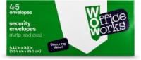 officeWorks #10 Security Envelopes - White - 45 Count
