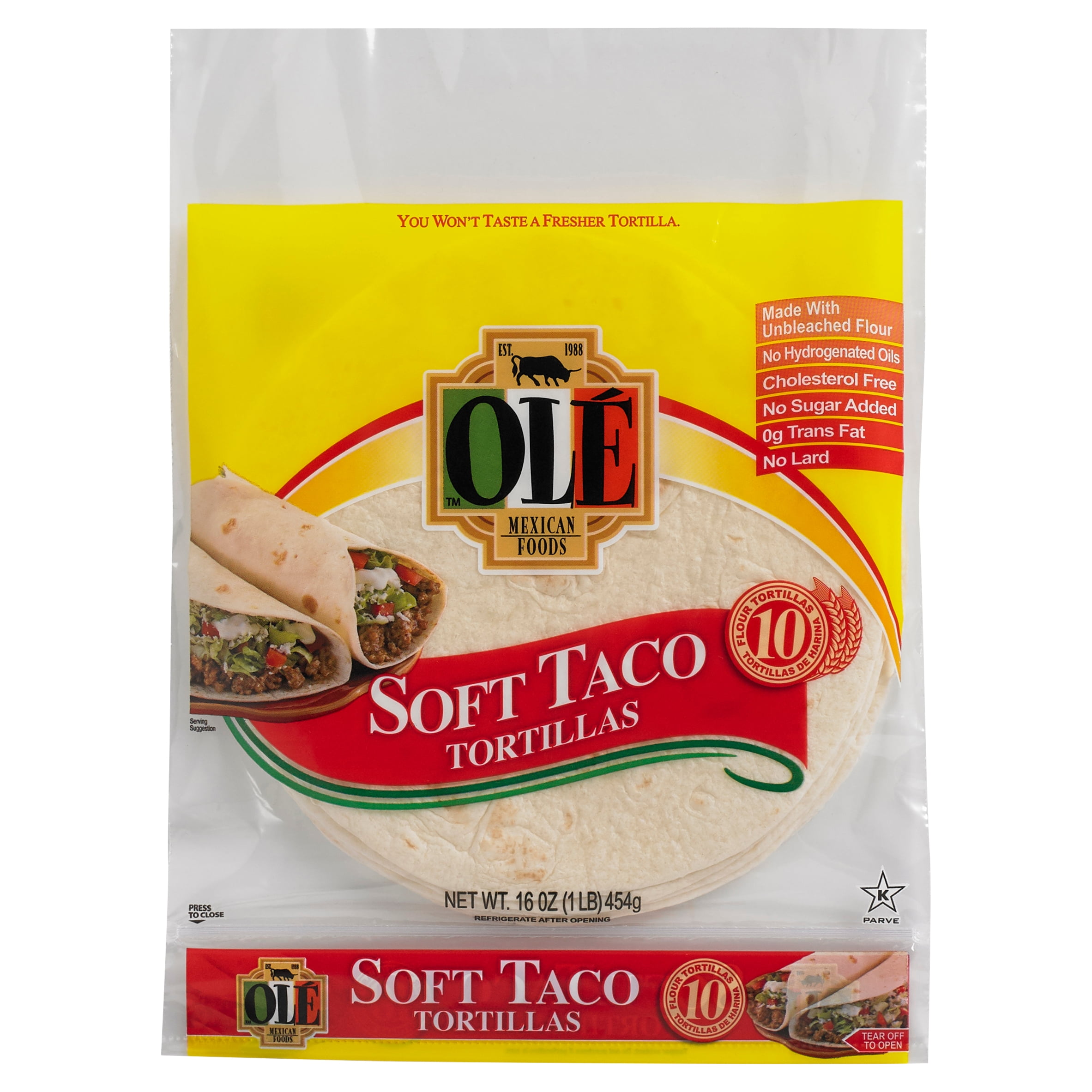 Olé Soft Taco Tortillas, Regular, 10 Count