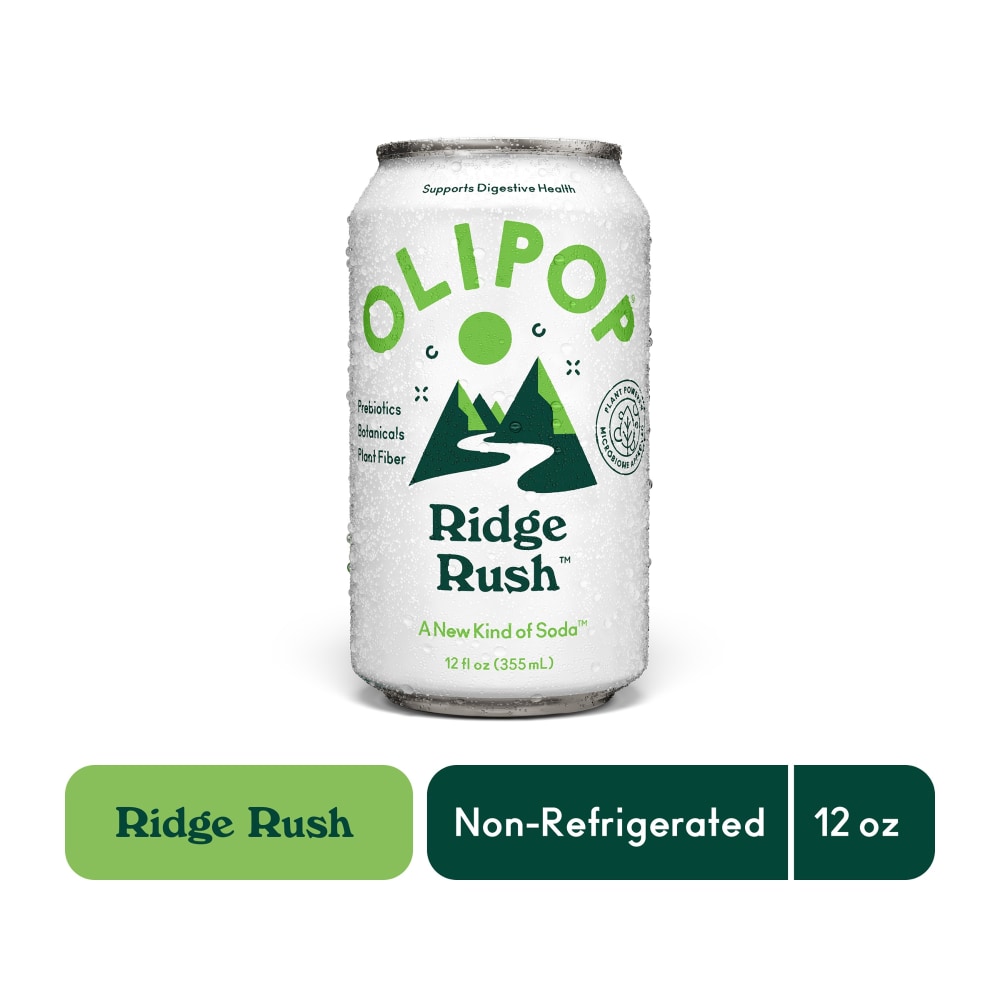 OLIPOP Prebiotic Soda, Ridge Rush
