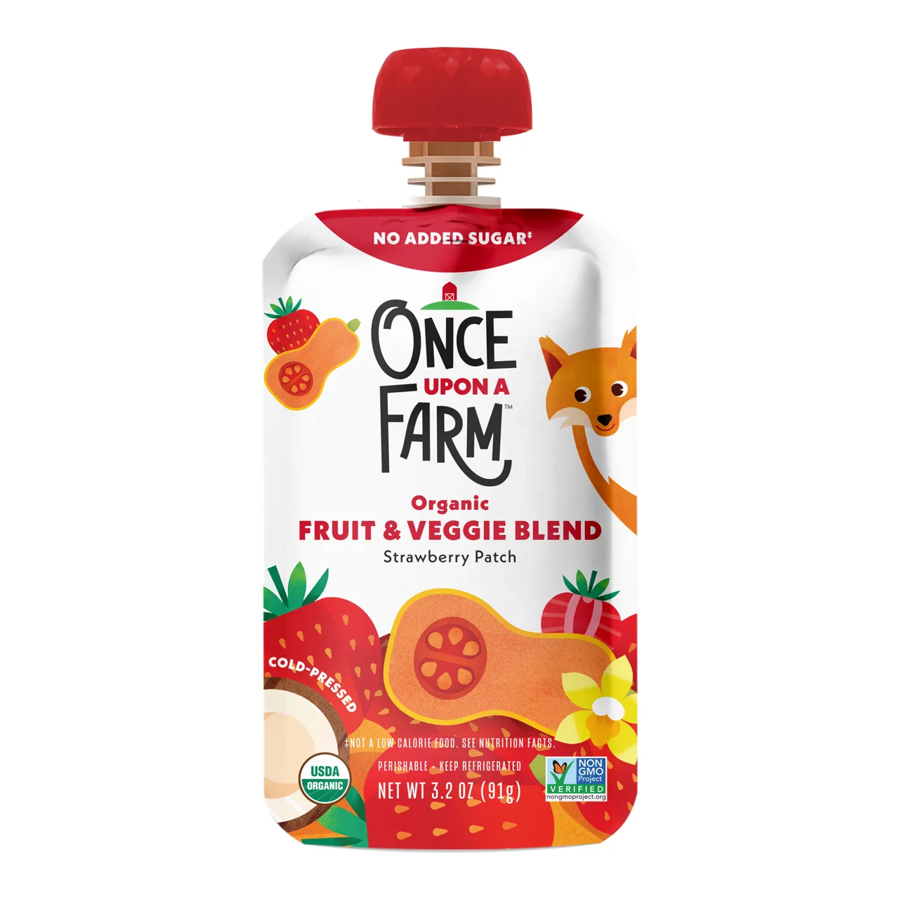 Once Upon a Farm Organic Sun Shiny Strawberry Patch Baby Food, Stage 3