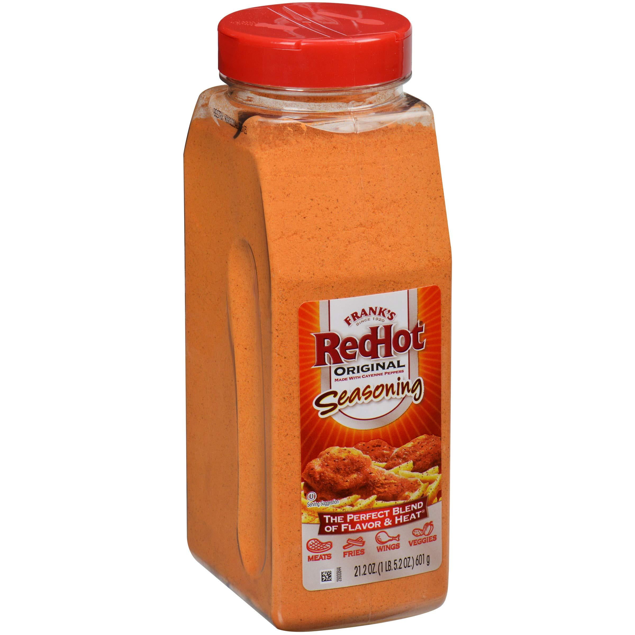 One 21.2 Ounce Container of Hot Sauce Seasoning Blend of Savory Garlic and Spicy Cayenne Pepper, Perfect for Dry-Rubs