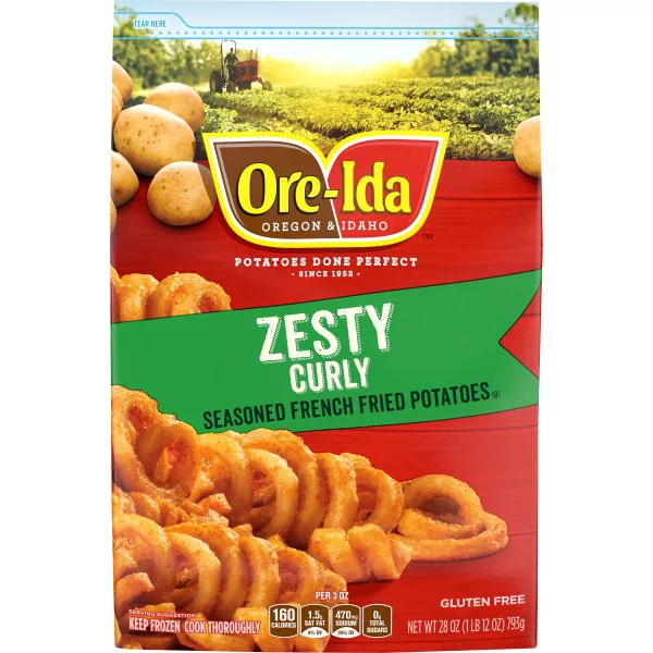 Ore-Ida Zesty Curly Seasoned French Fries Fried Frozen Potatoes