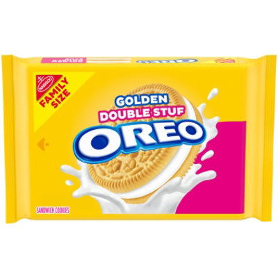 OREO Double Stuf Golden Sandwich Cookies, Family Size