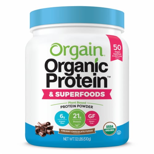 Orgain Organic Creamy Chocolate Fudge Protein + Superfoods Plant-Based Protein Powder