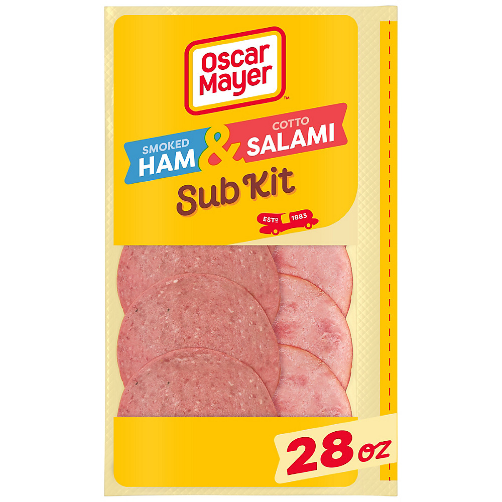 Oscar Mayer Sub Kit with Smoked Ham and Water Product & Cotto Salami Sliced Deli Lunch Meat