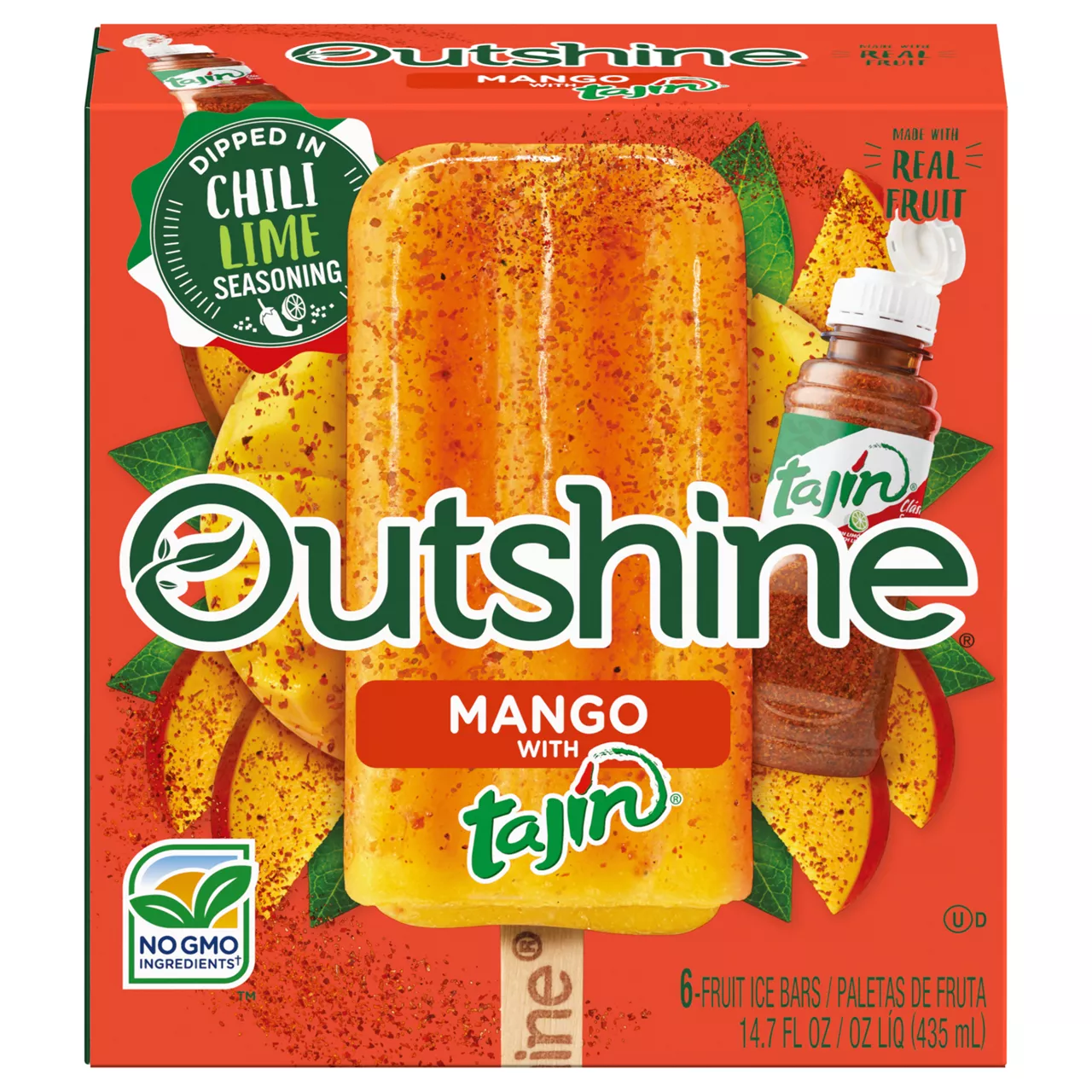Outshine Fruit Ice Bars, Mango with Tajin