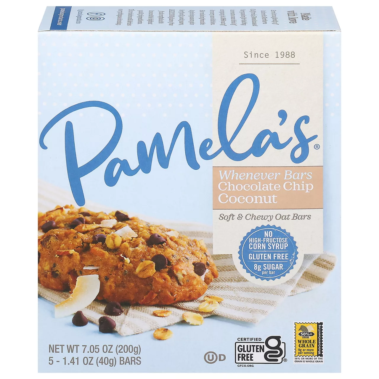 Pamela's Products Gluten Free Whenever Bars, Oat Chocolate Chip Coconut