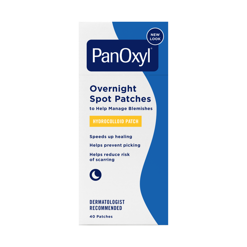 PanOxyl PM Overnight Spot Patches Help Eliminate Facial Blemishes, Acne Treatment, Clear, 40 Patches
