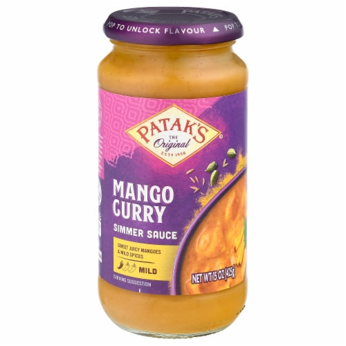 Patak's Mild Mango Curry Simmer Sauce, 15 Ounce Bottle