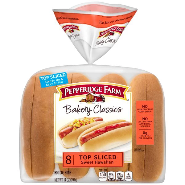 Pepperidge Farm Bakery Classics Top Sliced Sweet Hawaiian Hot Dog Buns