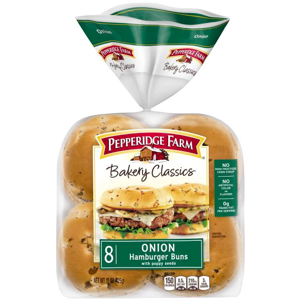 Pepperidge Farm® Bakery Classics Onion with Poppy Seeds Hamburger Buns