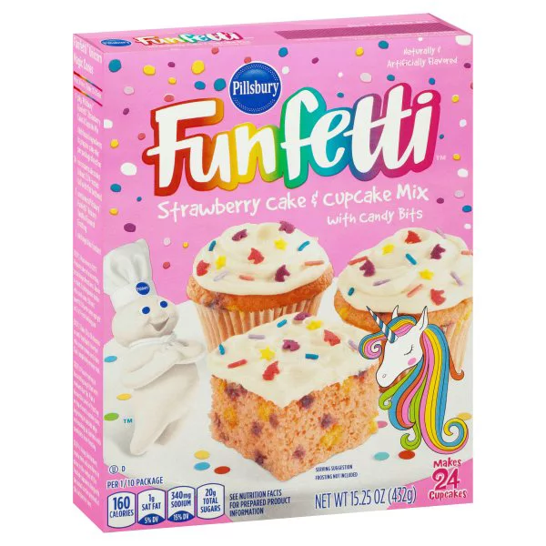 Pillsbury Funfetti Strawberry Cake Mix with Candy Bits