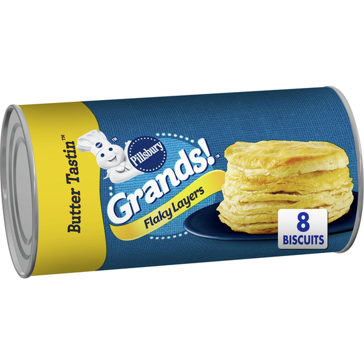 Pillsbury Grands! Biscuits Flaky Layers Butter Tasting Butter Flavor 8 Count