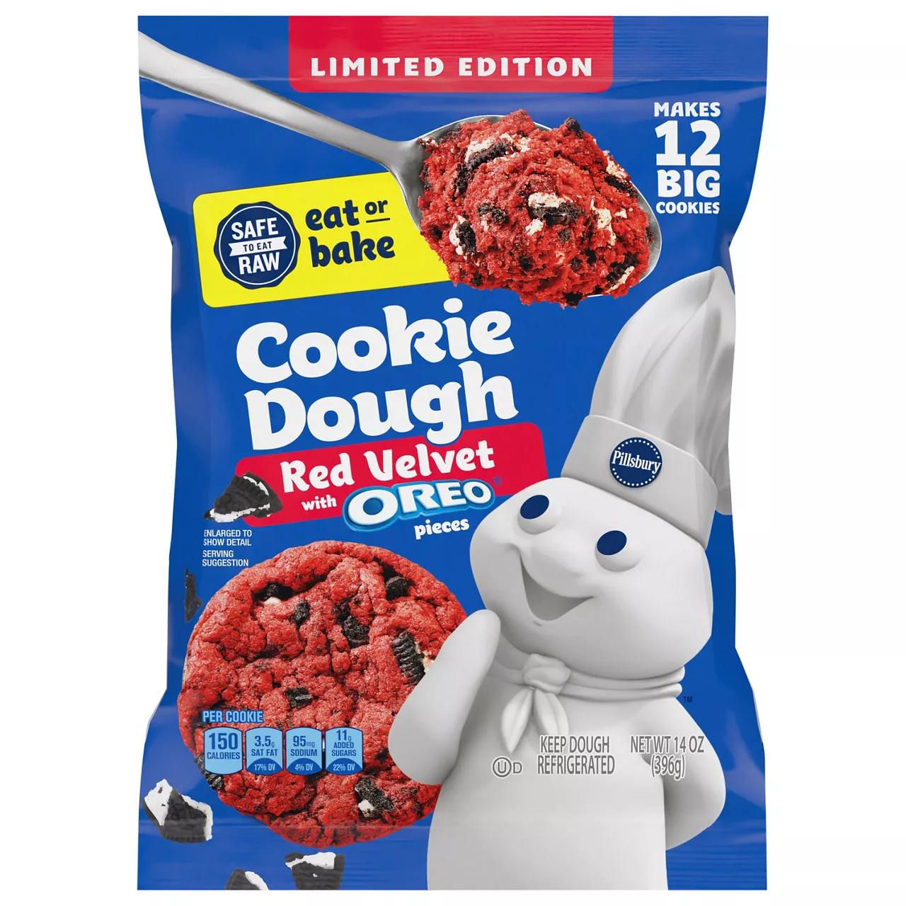 Pillsbury Cookie Dough- Red Velvet with Oreo® Pieces