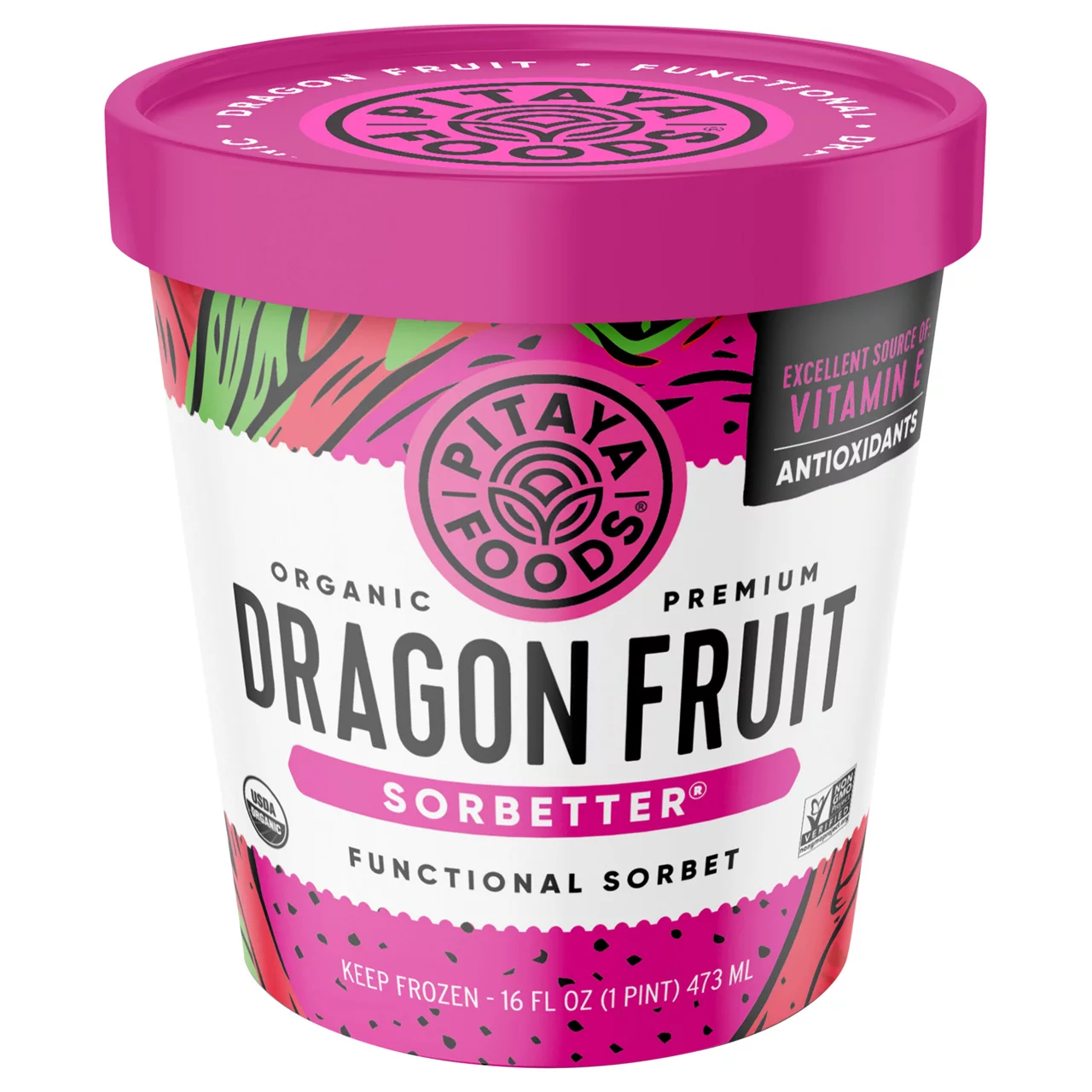 Pitaya Foods Sorbet, Organic, Dragon Fruit, Sorbetter, Premium