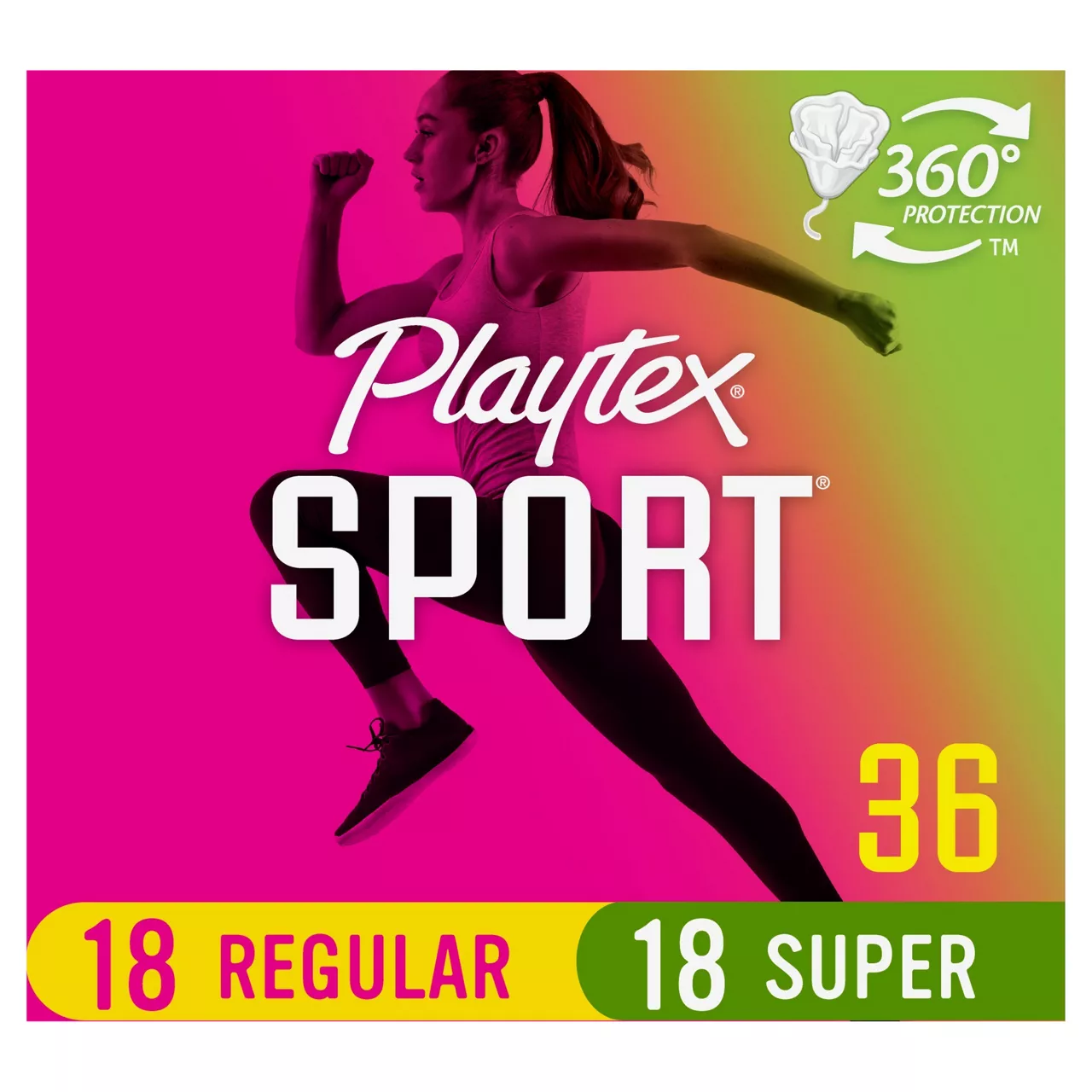 Playtex Sport Multipack Tampons - Plastic - Unscented - Regular/Super - 36ct