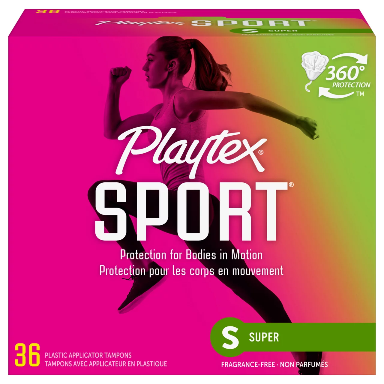Playtex Sport Tampons, Plastic, Super, Fragrance Free