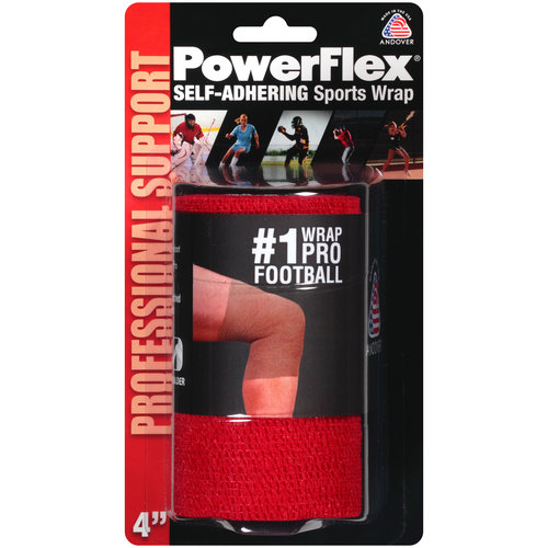 PowerFlex Self-Adhering Sports Wrap, Red, 4"