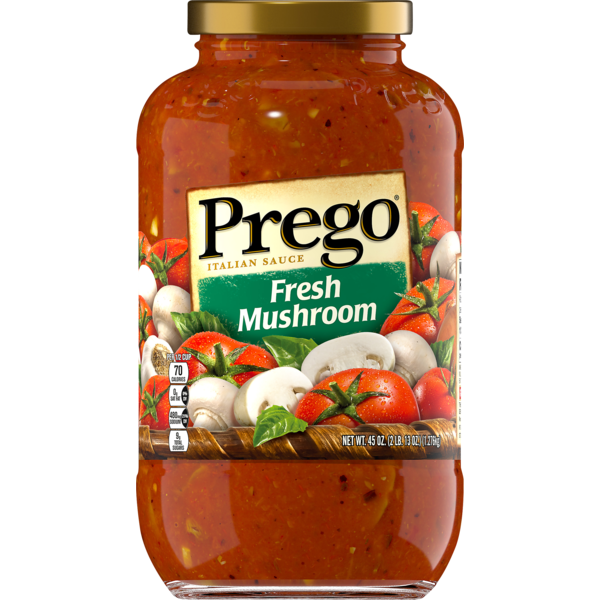 Prego Pasta Sauce, Italian Tomato Sauce with Fresh Mushrooms, 45 Ounce Jar