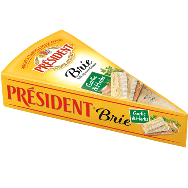 President Brie With Herbs Soft-Ripened Cheese Wedge