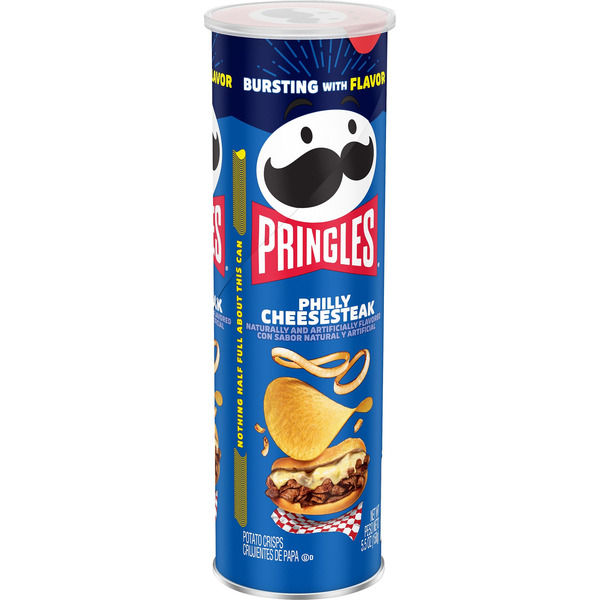 Pringles Potato Crisps Chips, Lunch Snacks, On-the-Go Snacks, Philly Cheesesteak