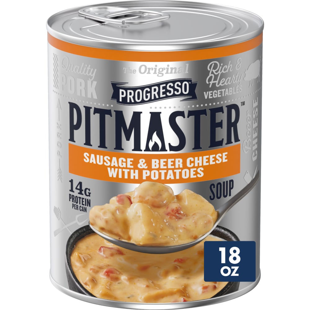 Progresso Pitmaster Sausage and Beer Cheese with Potatoes Canned Soup
