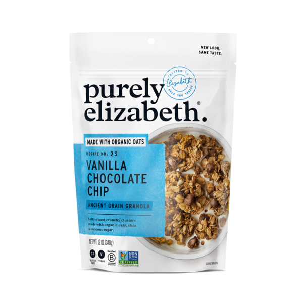 Purely Elizabeth Ancient Grain Granola, Vanilla Chocolate Chip, Recipe No. 23