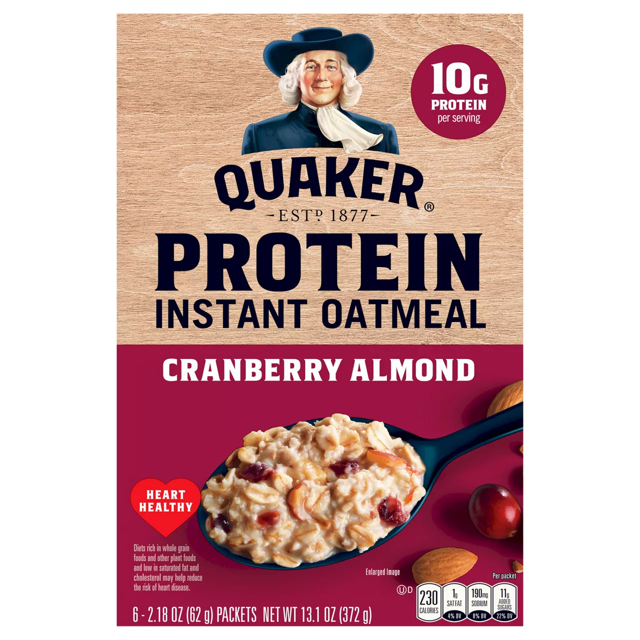 Quaker Select Starts Protein Instant Oatmeal Cranberry Almond