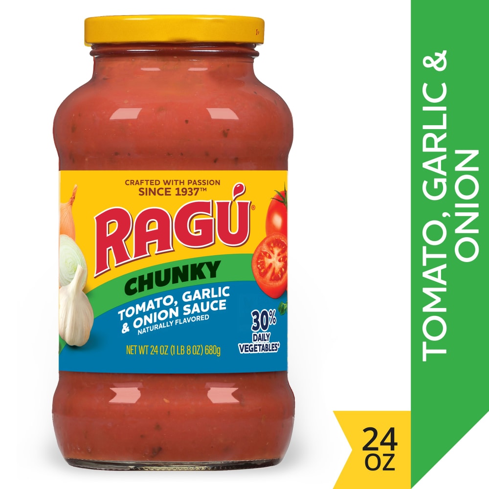 RAGU Chunky Pasta Sauce Tomato Garlic & Onion Jar