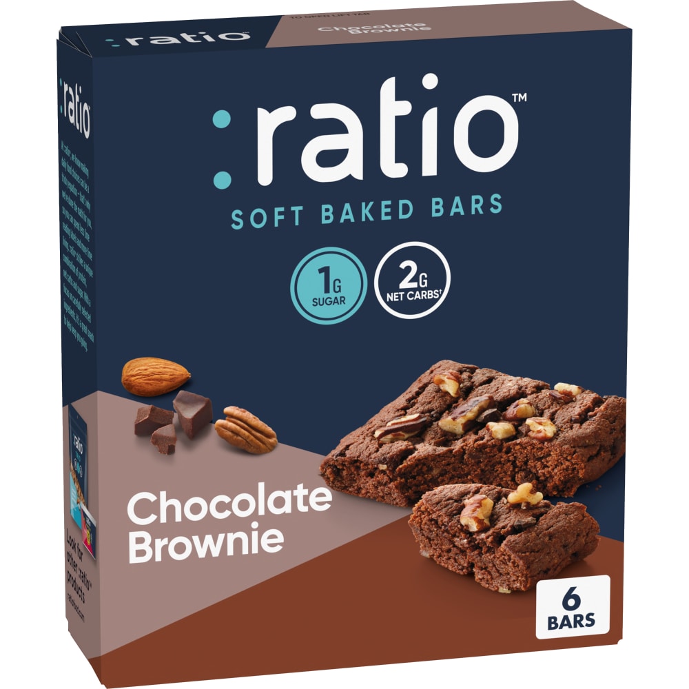 Ratio Soft Baked Chocolate Brownie Keto Friendly Bars