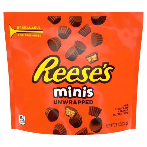 REESE'S Minis Milk Chocolate Unwrapped Peanut Butter Cups, Candy Bag