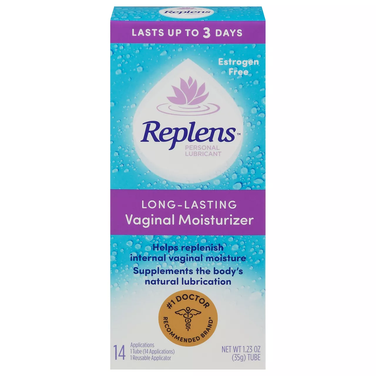 Replens Long-Lasting Vaginal Moisturizer, 14ct with reusable applicator