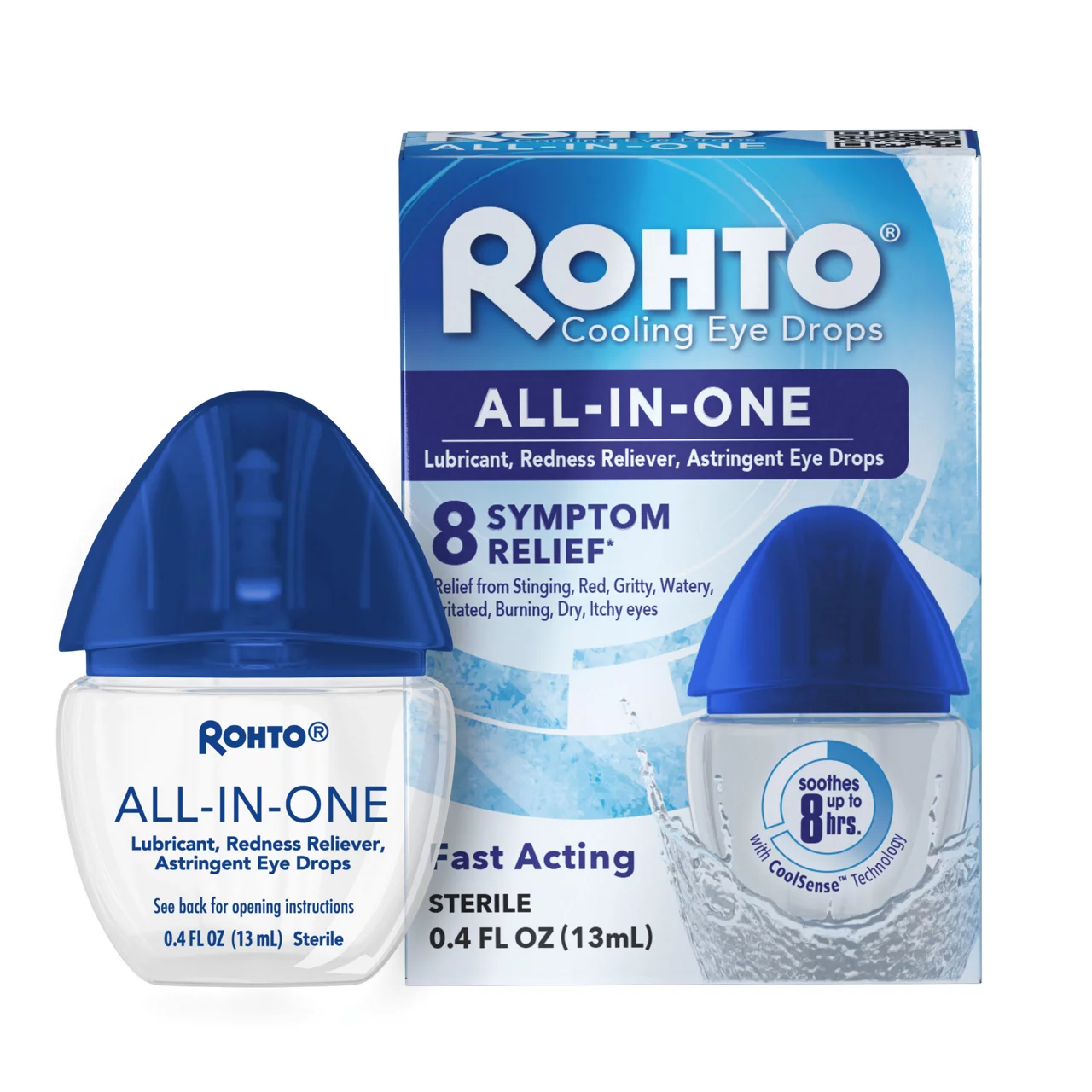 Rohto All-In-One, Redness Reliever, Cooling Eye Drops, Multi-Symptom Relief