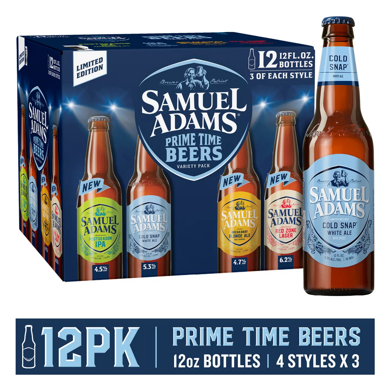 Samuel Adams Prime Time Seasonal Variety Craft Beer, 12 Pack