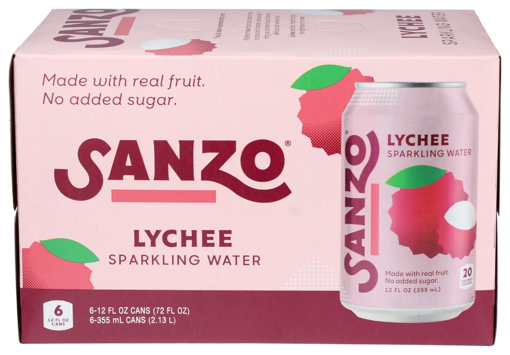 Sanzo Flavored Sparkling Water Lychee - Case of 4 - 6pk