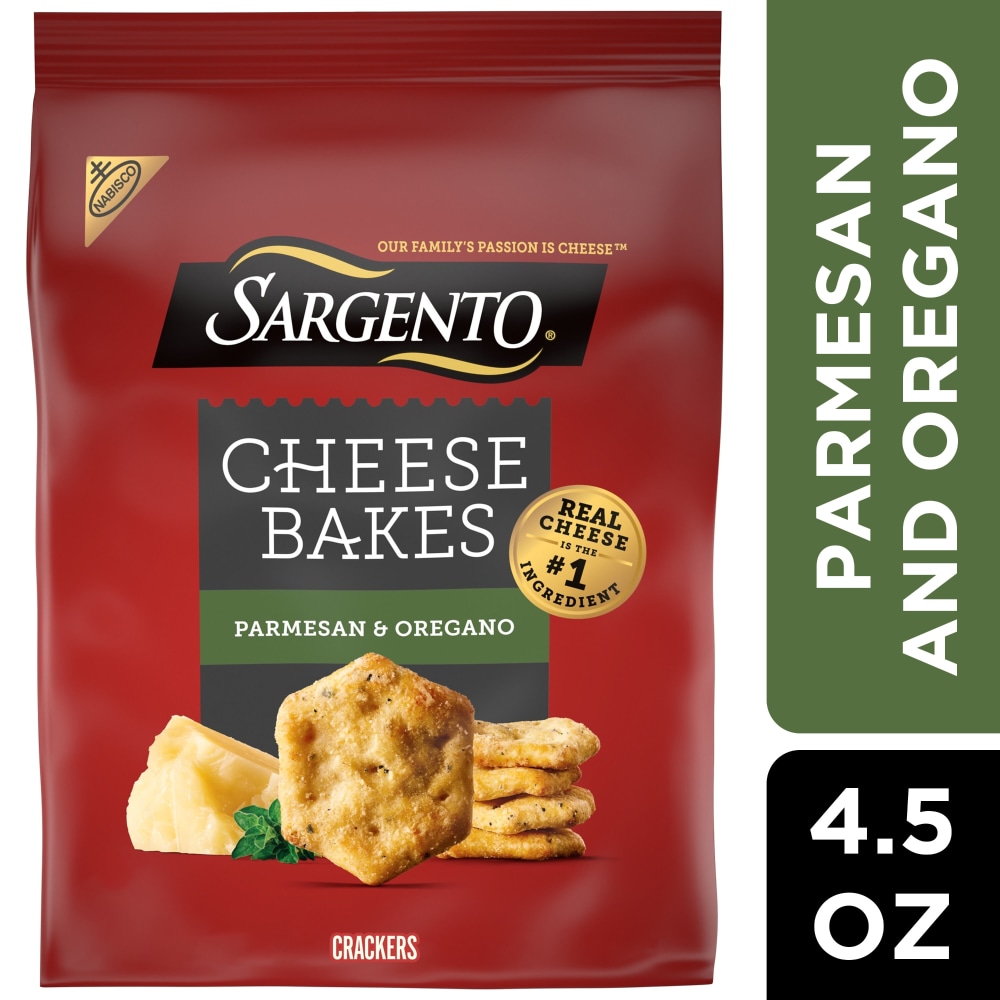 Sargento Cheese Bakes Parmesan And Oregano Crackers, Cheese Crackers, Lunch Snacks