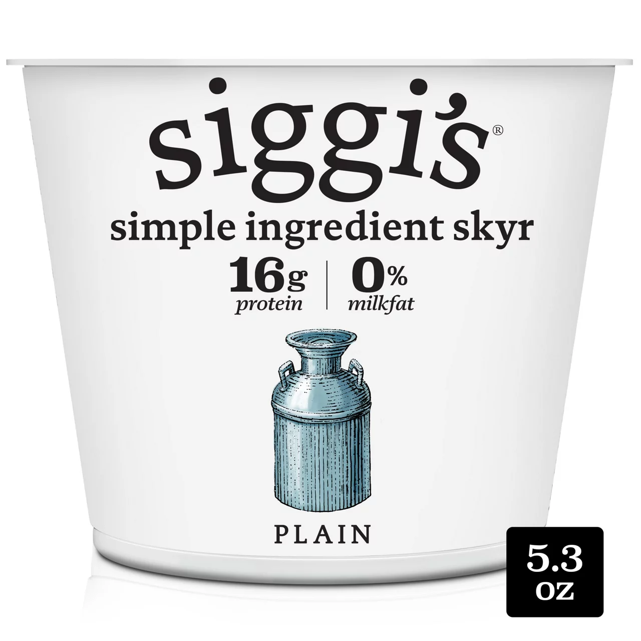 Siggi's Yogurt Strained Non-Fat, Icelandic Style Skyr, Plain