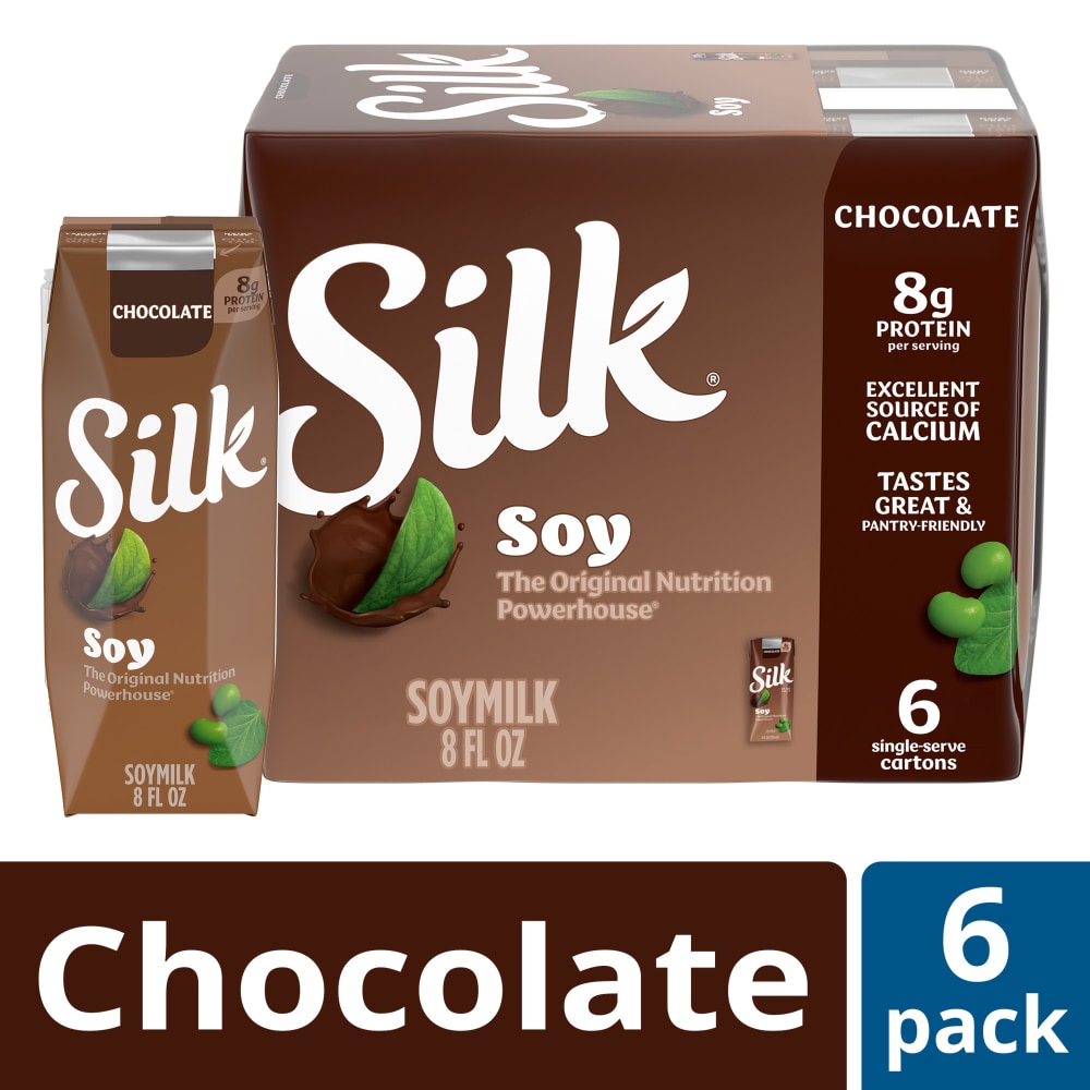 Silk Shelf-Stable Soy Milk Singles, Chocolate, Dairy-Free, Vegan, Non-GMO Project Verified