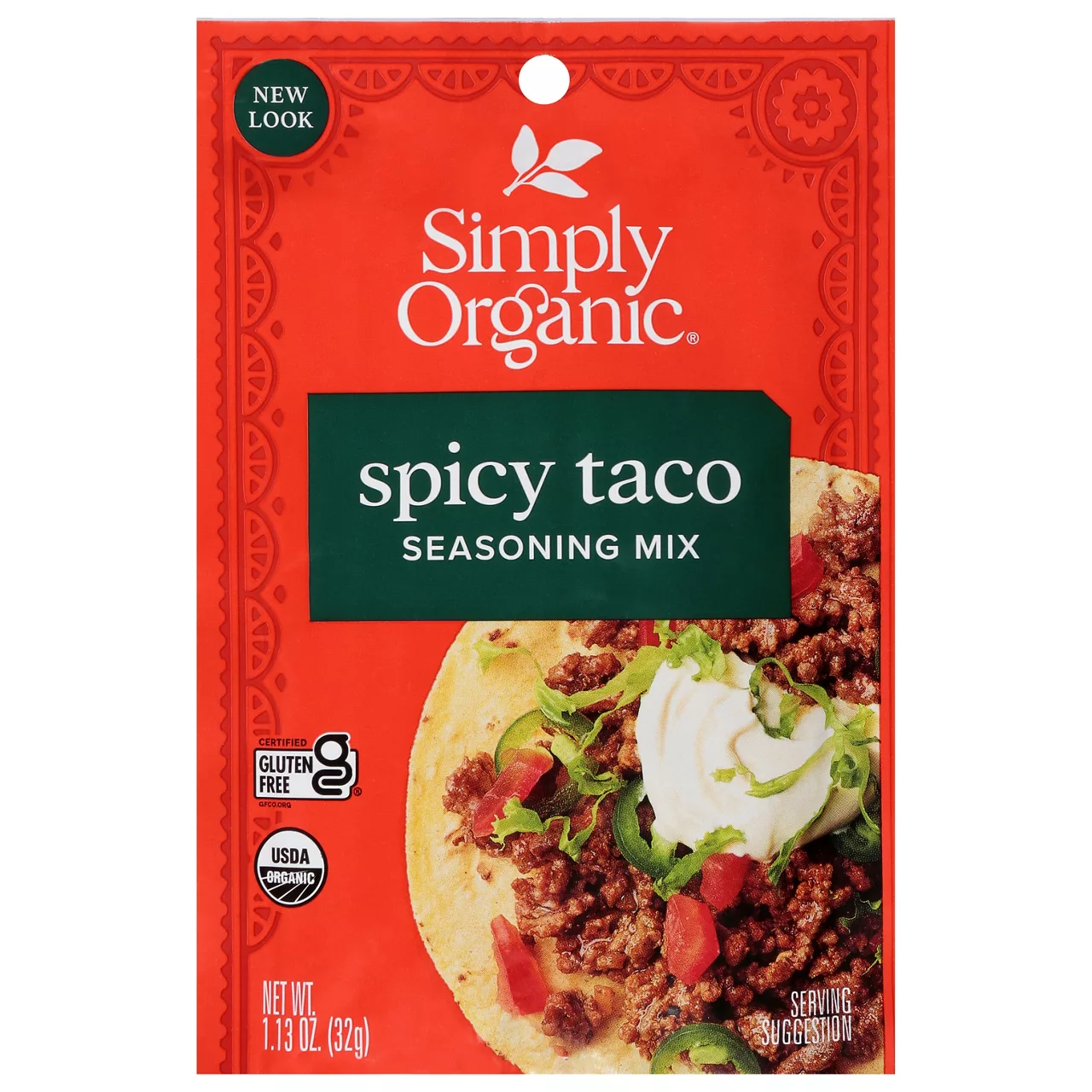Simply Organic Spicy Taco Seasoning, Certified Organic, Gluten-Free |