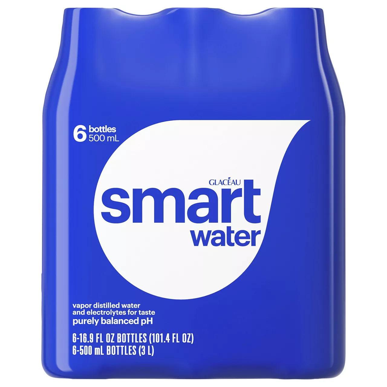 Glaceau Smartwater Vapor Distilled Electrolyte Water 6 pk Bottles