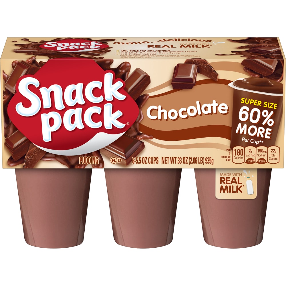 Super Snack Pack Pudding Chocolate - 6 PK