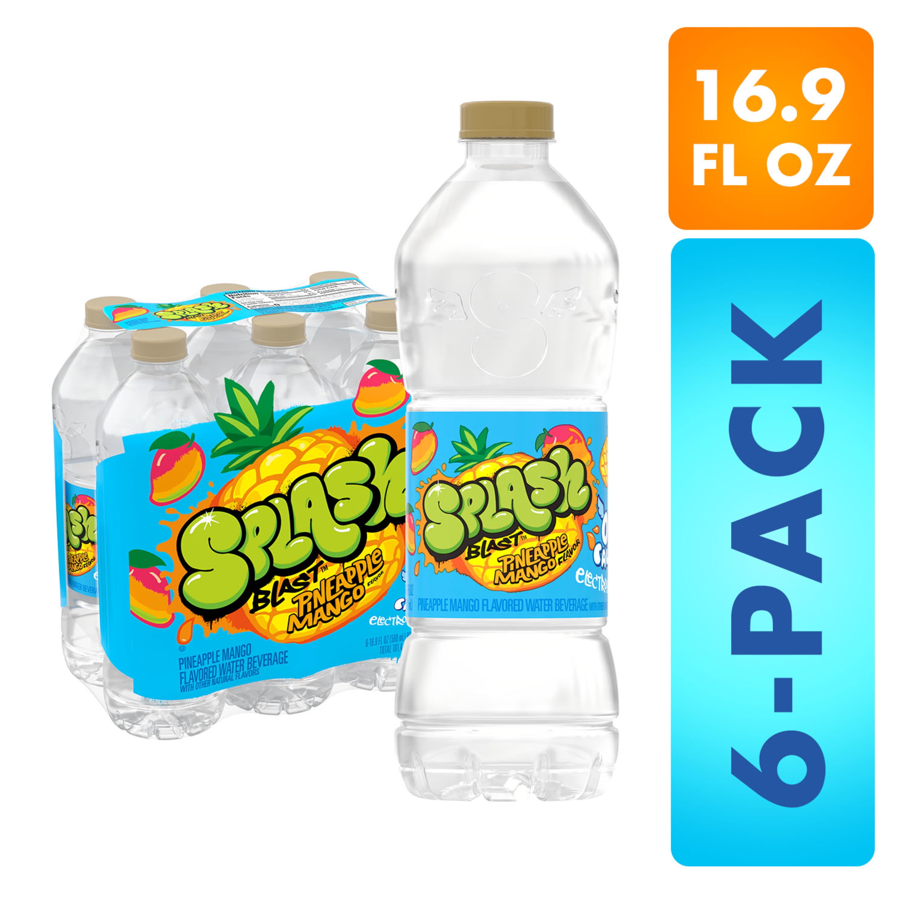 Splash Blast, Flavored Water Beverage, Pineapple Mango Flavor