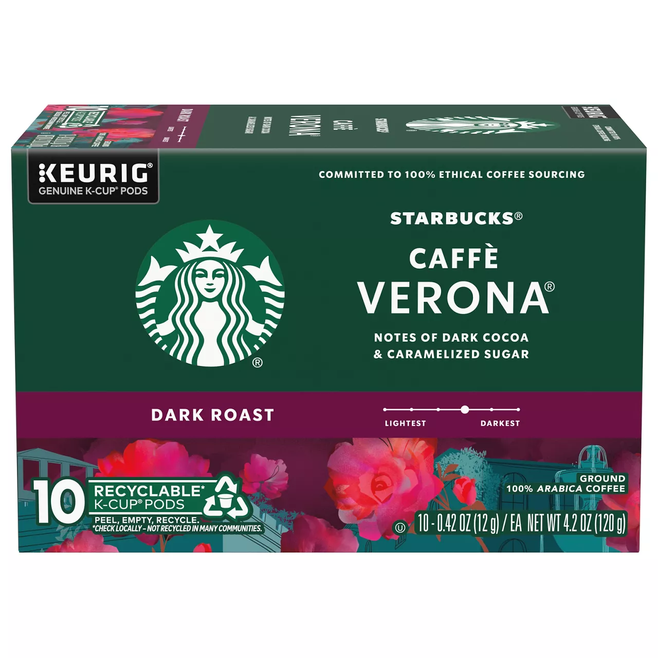 Starbucks K-Cup Coffee Pods—Dark Roast Coffee—Caffè Verona—100% Arabica—1 box