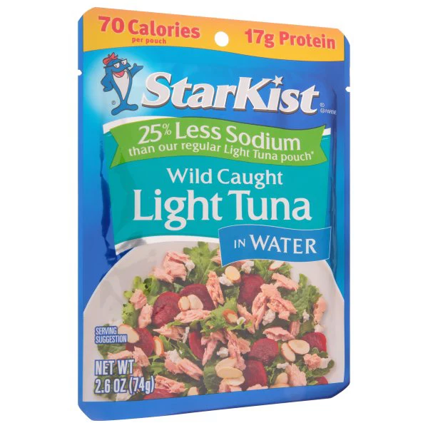 Starkist Tuna, 25% Less Sodium, Light, Wild Caught