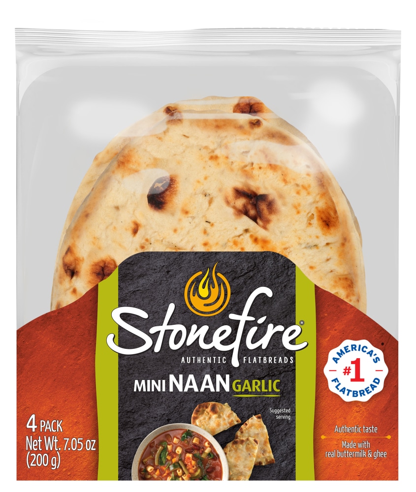 Stonefire Garlic Mini Naan 4 Count