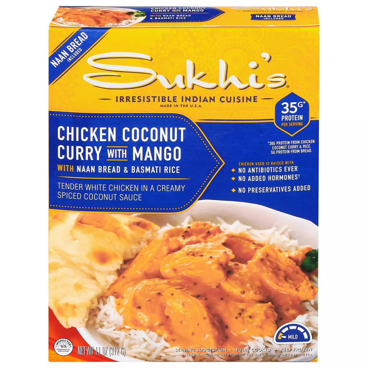 Sukhi's Chicken Coconut Curry with Naan Bread & Basmati Rice