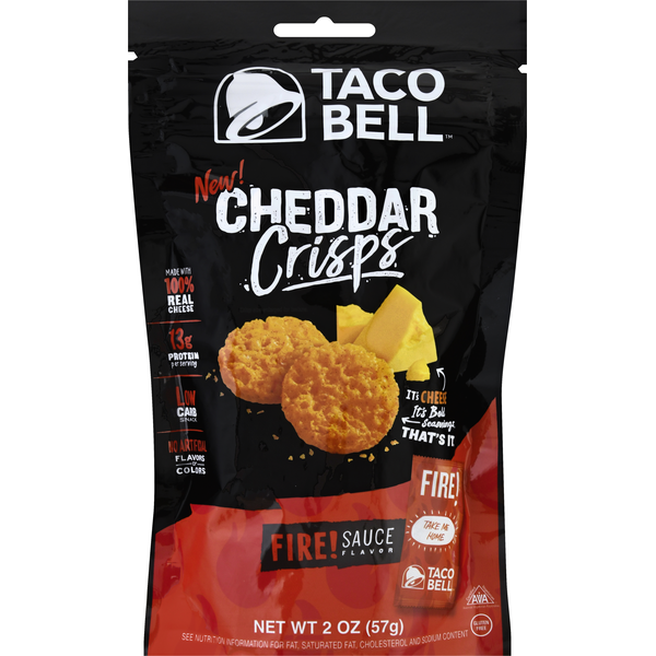 Taco Bell, Keto Friendly, Fire Seasoned Cheddar Cheese Crisp Crackers