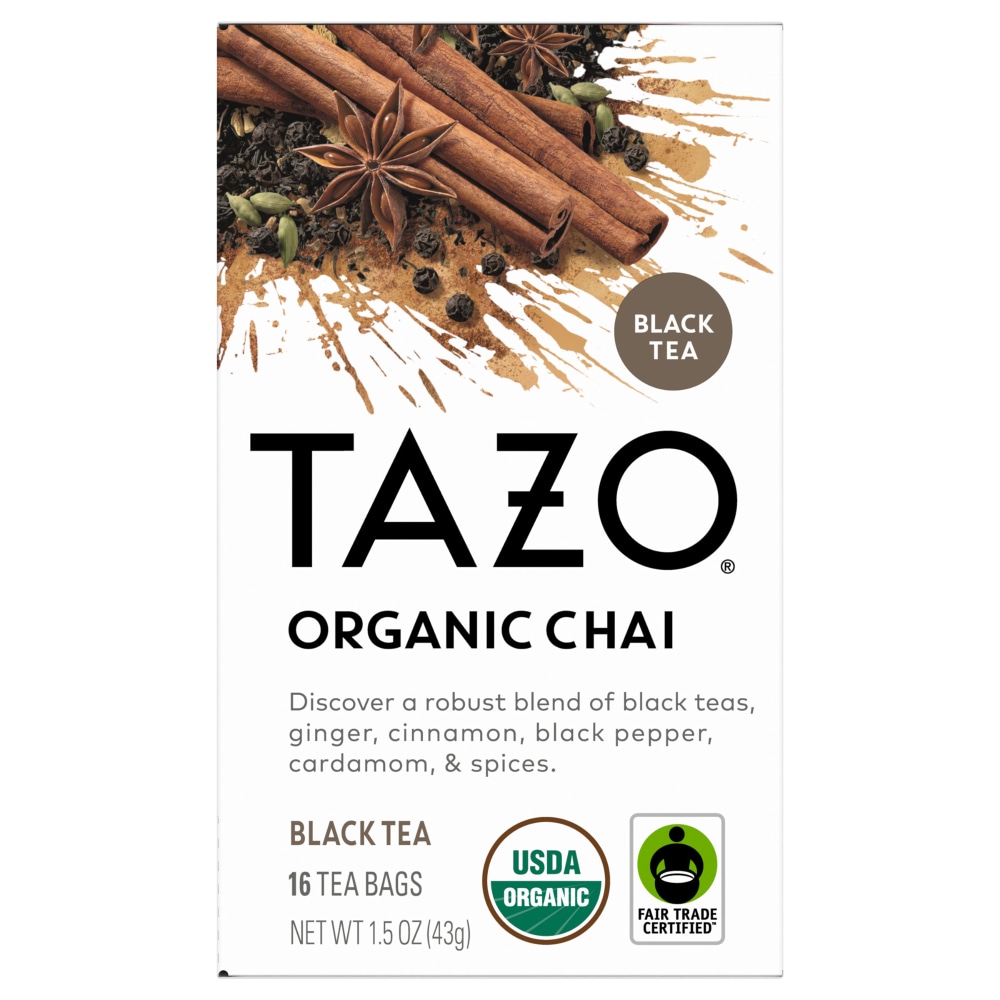 TAZO Tea Bags, Black Tea, Regenerative Organic Chai Tea, 16 Count